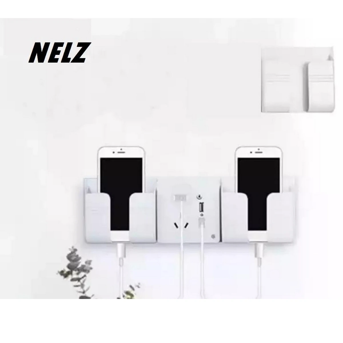 Pack Of 2 MOBILE WALL HOLDER SOCKET PHONE CHARGING HOLDER, Wall Mount Phone Charging Holder price in Pakistan