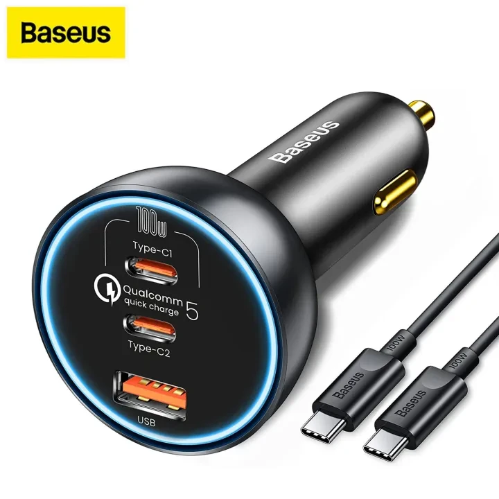 Baseus 160W USB-C Car Charger, Type-C Car Charger, QC5.0 PD3.0 PPS 3 Ports Super Fast Charging price in Pakistan