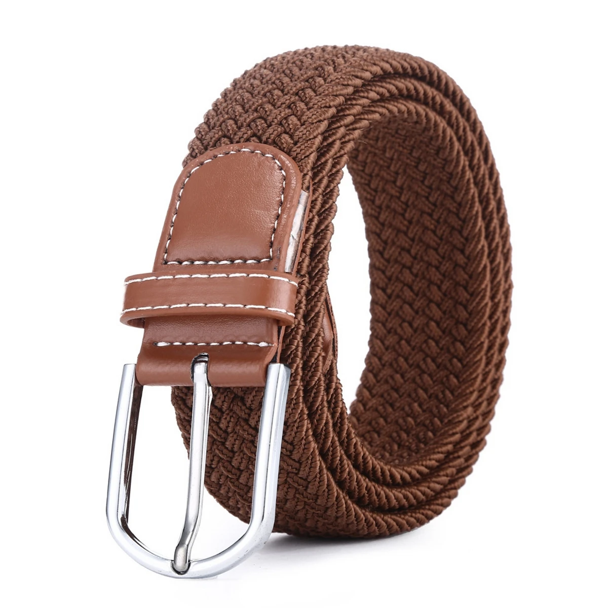 Men women Elastic Stretch Waist Belt Canvas Stretch Braided Elastic Woven Belt price in Pakistan