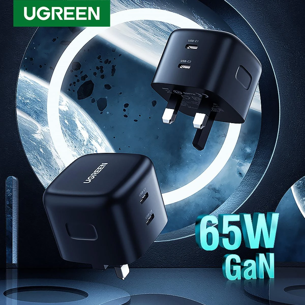 UGREEN 65W GaN Charger UK Plug Quick Charge 4.0 3.0 USB Type C Wall Charger Adapter QC PD USB Charger price in Pakistan