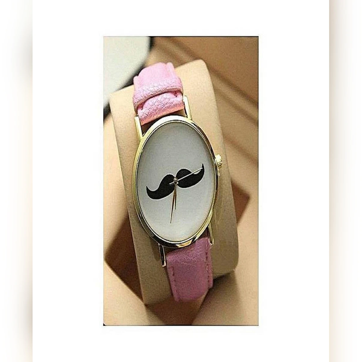 D Marts Pink Strap Moustache Watch For Girls D369 price in Pakistan
