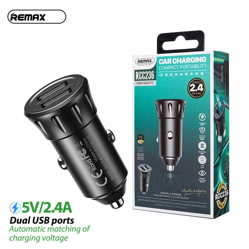 Remax Car Charger 2 usb Ports High Cost Performance Dual device charging automatic voltage price in Pakistan