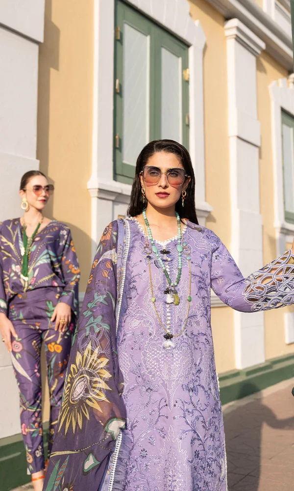 Mushq – 3PC Lawn Heavy Embroidered Shirt With Printed price in Pakistan