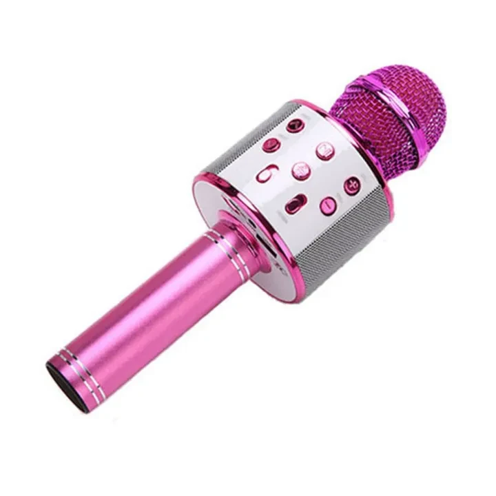 WS 858 Portable Rechargeable Wireless Bluetooth mic Karaoke Microphone High Sound Rechargeable price in Pakistan