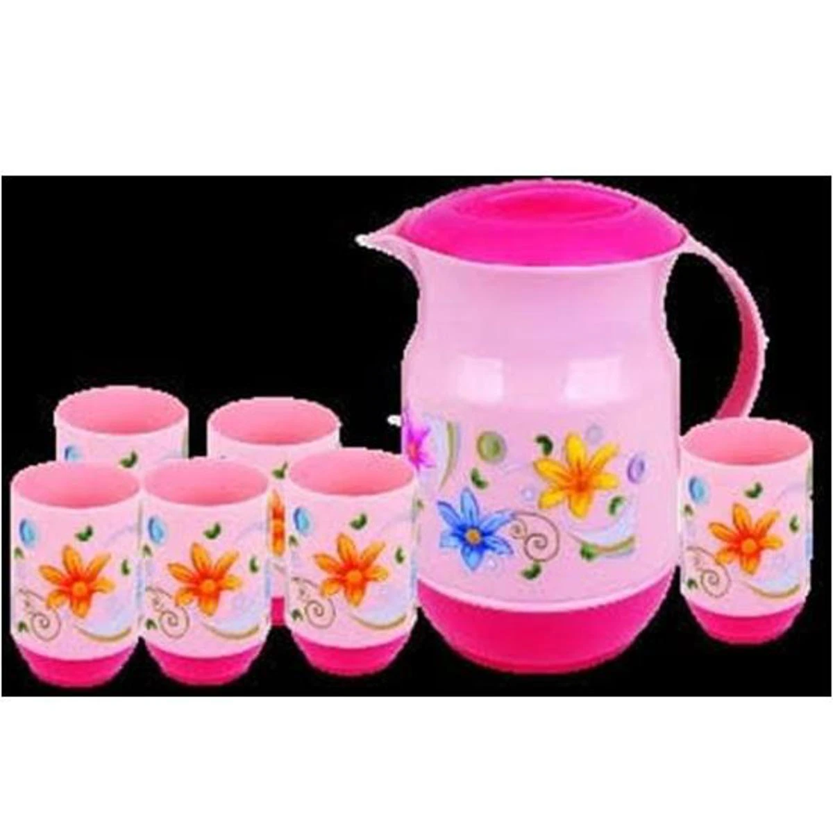 Plastic Water Set 7 Pcs Hot & Cold Water Jug & 6 Glasses price in Pakistan