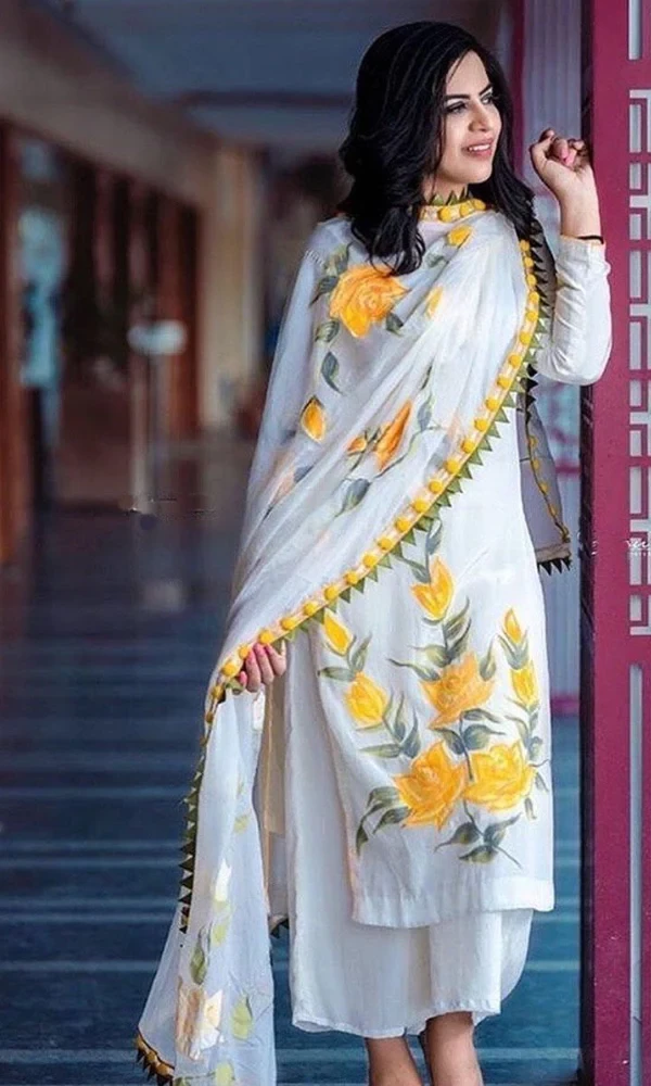 Asum Floral-3PC Embroidered Shirt With Embroidered(D) price in Pakistan