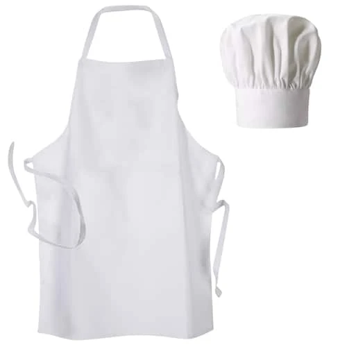Chef Cap White & Chef Apron in Multi Colour For Kids Cooking Baking & Painting 1pc Chef Cap & 1pc Apron Suitable For 3 To 12 Years price in Pakistan