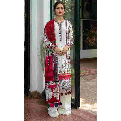 3PC Lawn Embroidered Shirt With Digital Printed Dupatta -BFFC777 (B) price in Pakistan