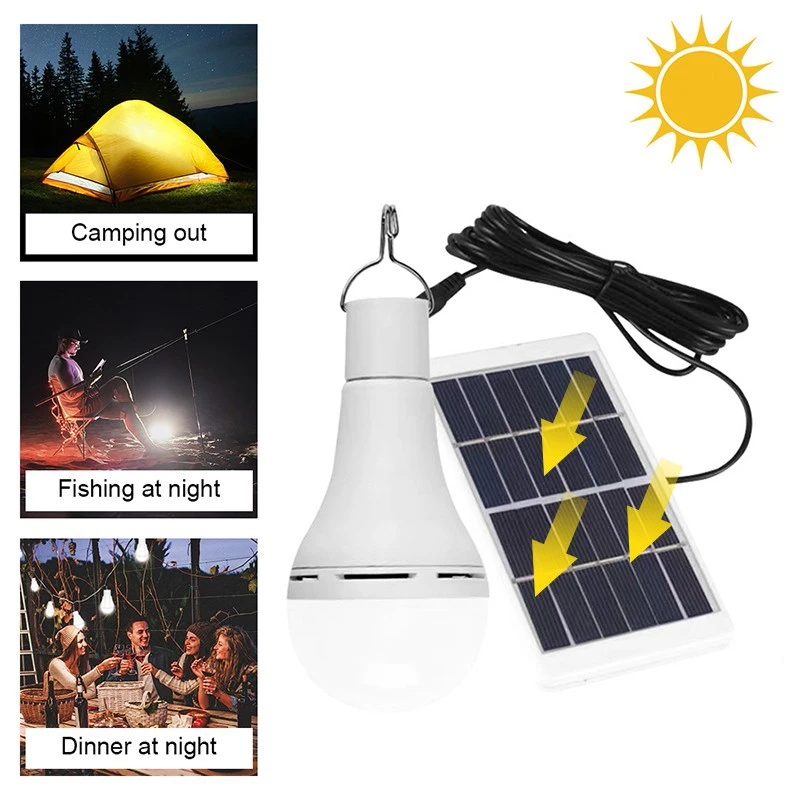 1Pcs 7912W Outdoor Bulb USB RechargeableSolar LED Emergency Light BBQ Lamp Camping Light with Hook price in Pakistan