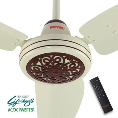 Royal Fan ACDC Inverter Regency Model Off White Oak Wood Color Pure Copper Wire 56” price in Pakistan