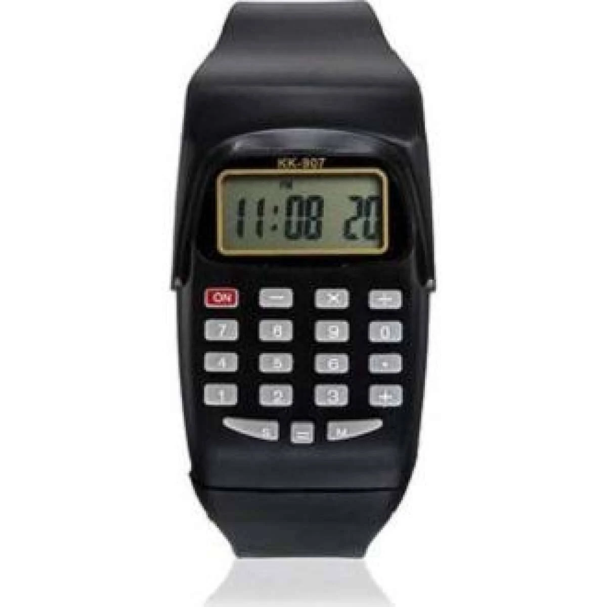 Digital Calculator With Led Watch Function Casual Silicone Sports Black price in Pakistan
