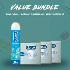 Durex Pack of 3 – Durex Play Tingle Lube 50ml + Durex Play Cherry Lube 50ml + Durex Extended Pleasure 12s Condoms price in Pakistan