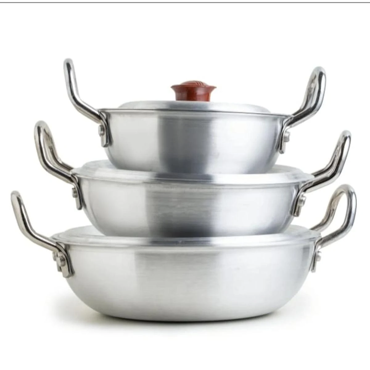 king Cook Baby Wok karahi Set Pack Of 3 Pcs Cookware Set With lids or noobs Trending Products price in Pakistan