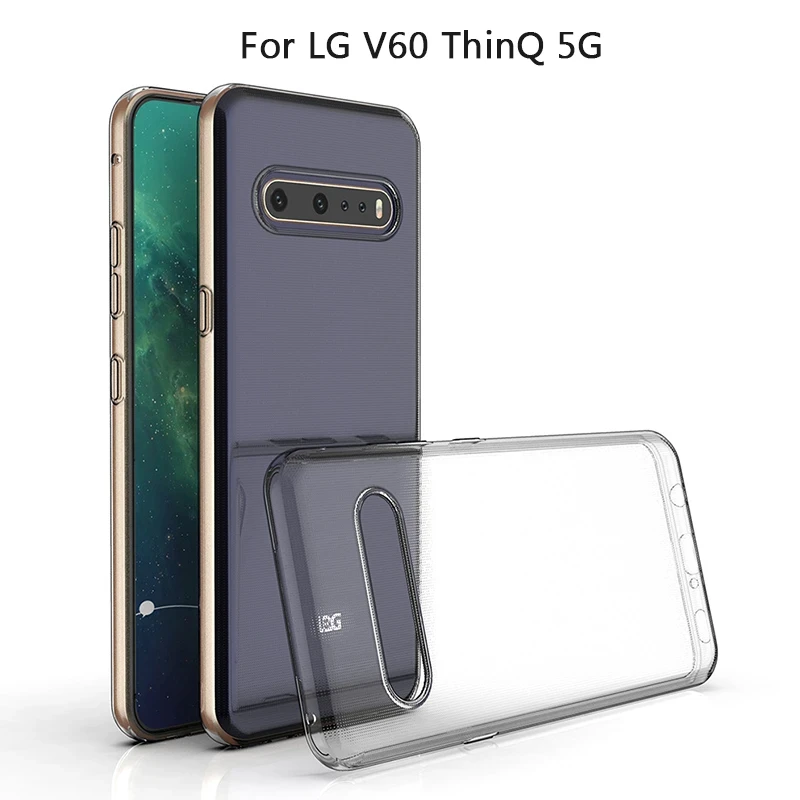 LG V60 ThinQ Back Cover Crystal Transparent Soft Clear Silicon Ultra Thin Protective Case price in Pakistan