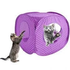 Pet Tube Toy Wave Dot Pattern Pet Hideaway Collapsible Recreational Kitten Square Tunnel Toy Cat Supplies price in Pakistan