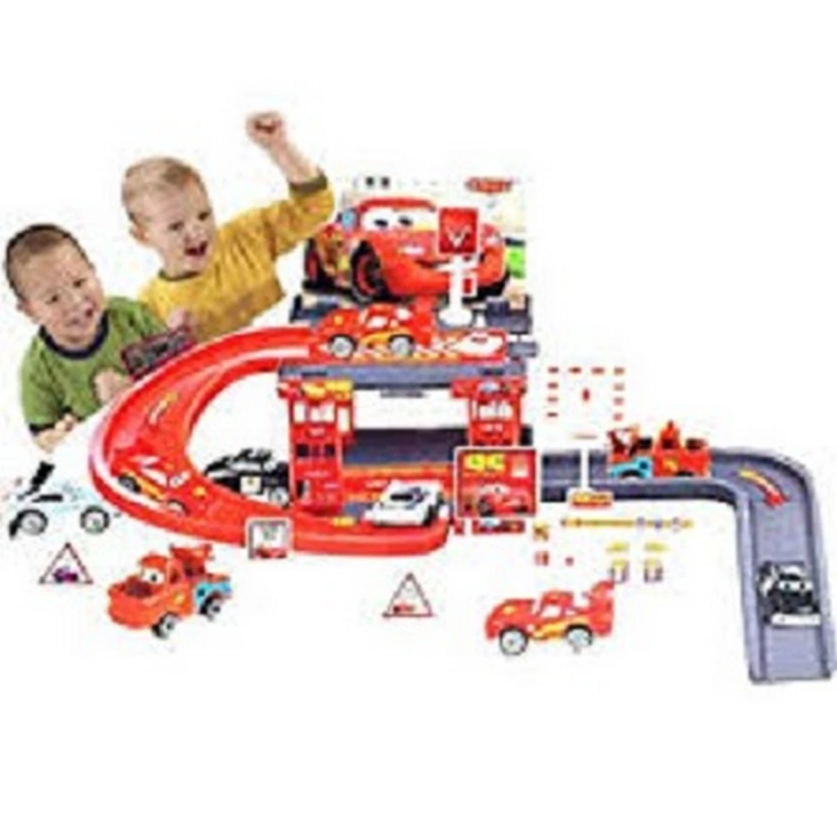 Lightning McQueen Racing Track Parking Garage and Cars Toy for Kids, 29 Pieces price in Pakistan