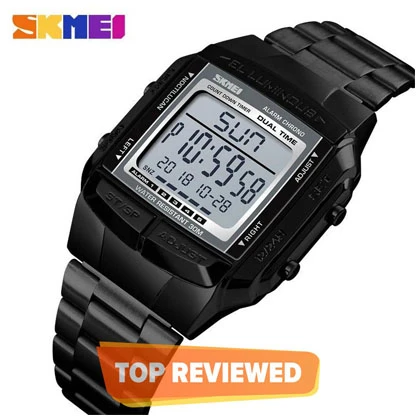 SKMEI Sports Fashion Digital Waterproof Stainless Steel Watches for Men 1381 price in Pakistan