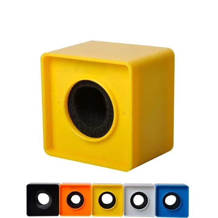 Portable ABS Injection Molding Square Cube Shaped Interview Mic Microphone Flag Station Logo (Multy Colour) price in Pakistan