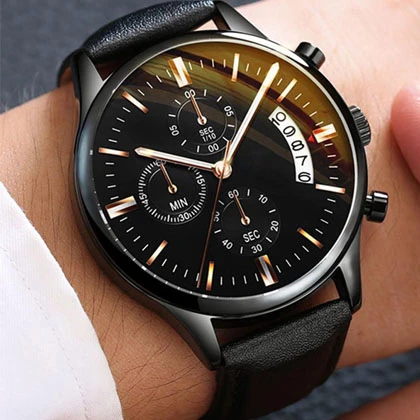 Luxury Men’s Business Quartz Watch Top Brand Casual Leather Strap Calendar Watches for Women Men Sports Wristclock price in Pakistan