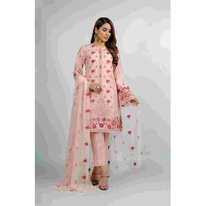 BAREEZE – 3PC Lawn Embroidered Shirt With Embroidered Bamber Chiffon Dupatta -BFLE767 (B) price in Pakistan
