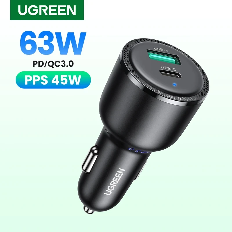 UGREEN 63W Car Charger PD QC 3.0 PPS 45W USB Type C Fast Charging for iPhone 14 price in Pakistan
