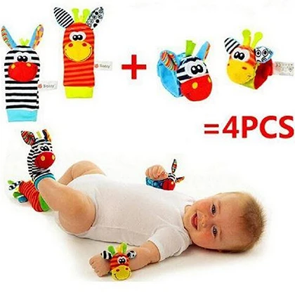 Baby Rattle Toy wrist Socks Animal Cute Cartoon Baby Socks price in Pakistan
