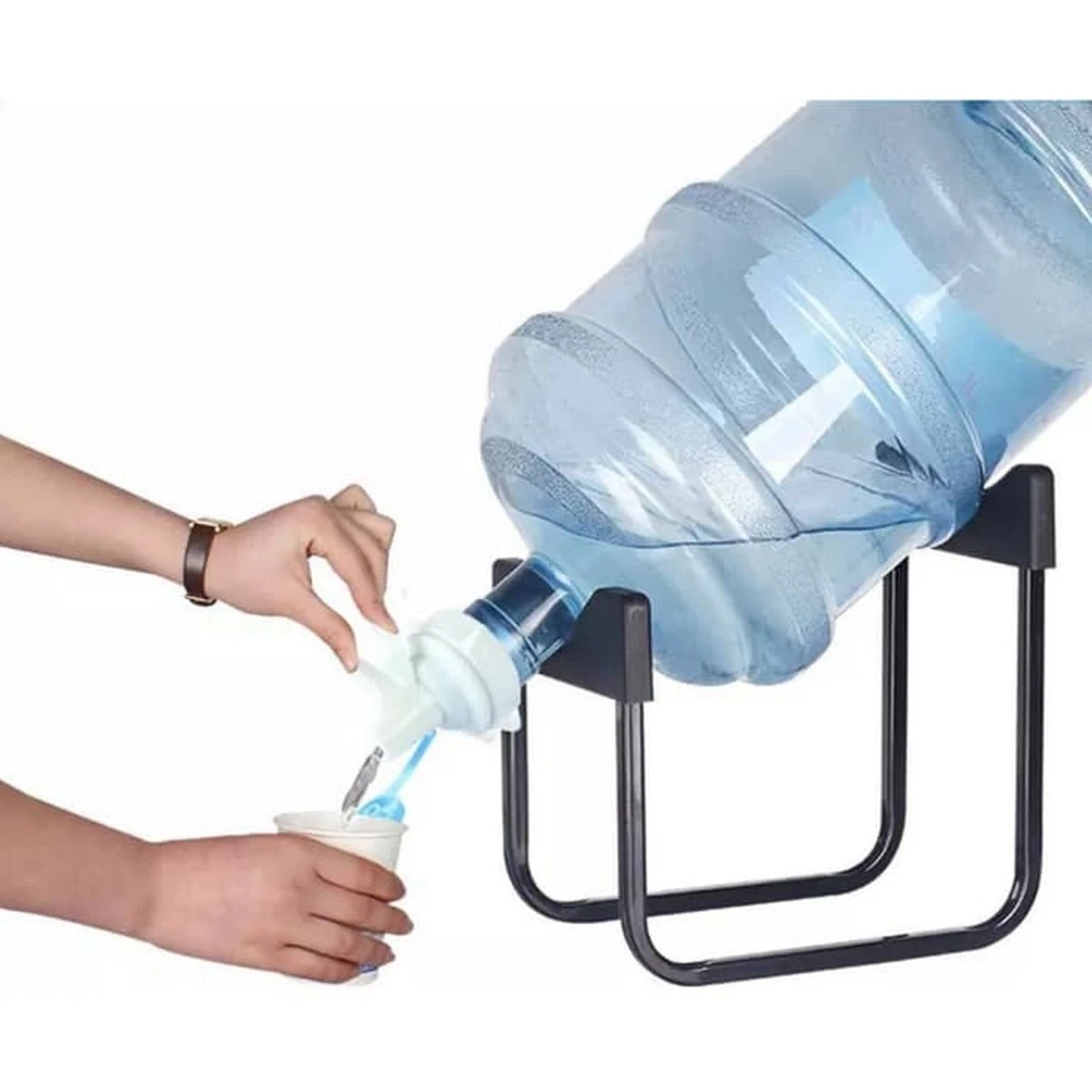 High Quality Metal Stand (Light blue) And Nozzle Dispenser (Tap) white for 19Ltr Water Bottle, water bottle dispancer, water bottle Holder price in Pakistan
