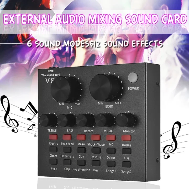 V8 Audio External USB Sound Card – Live Webcast Sound Card For Mobile Phone & PC price in Pakistan