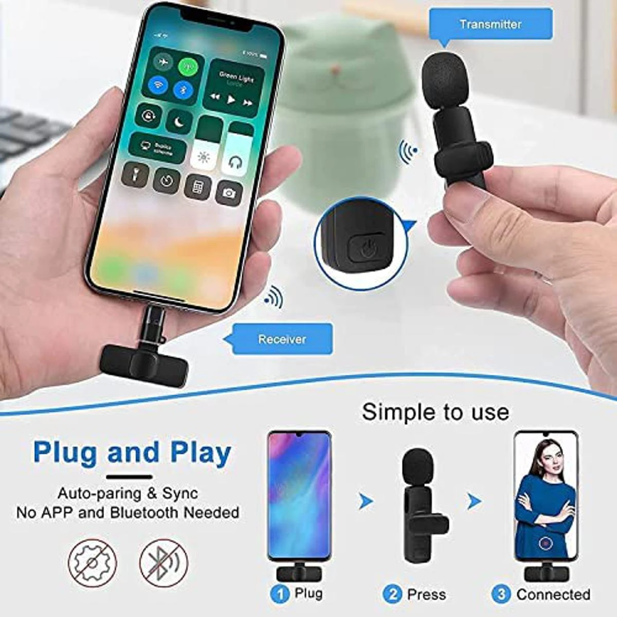 K8 K9 Dual Wireless Microphone Mic Universal Plug & Play Audio Mic Mini Collar for Live price in Pakistan