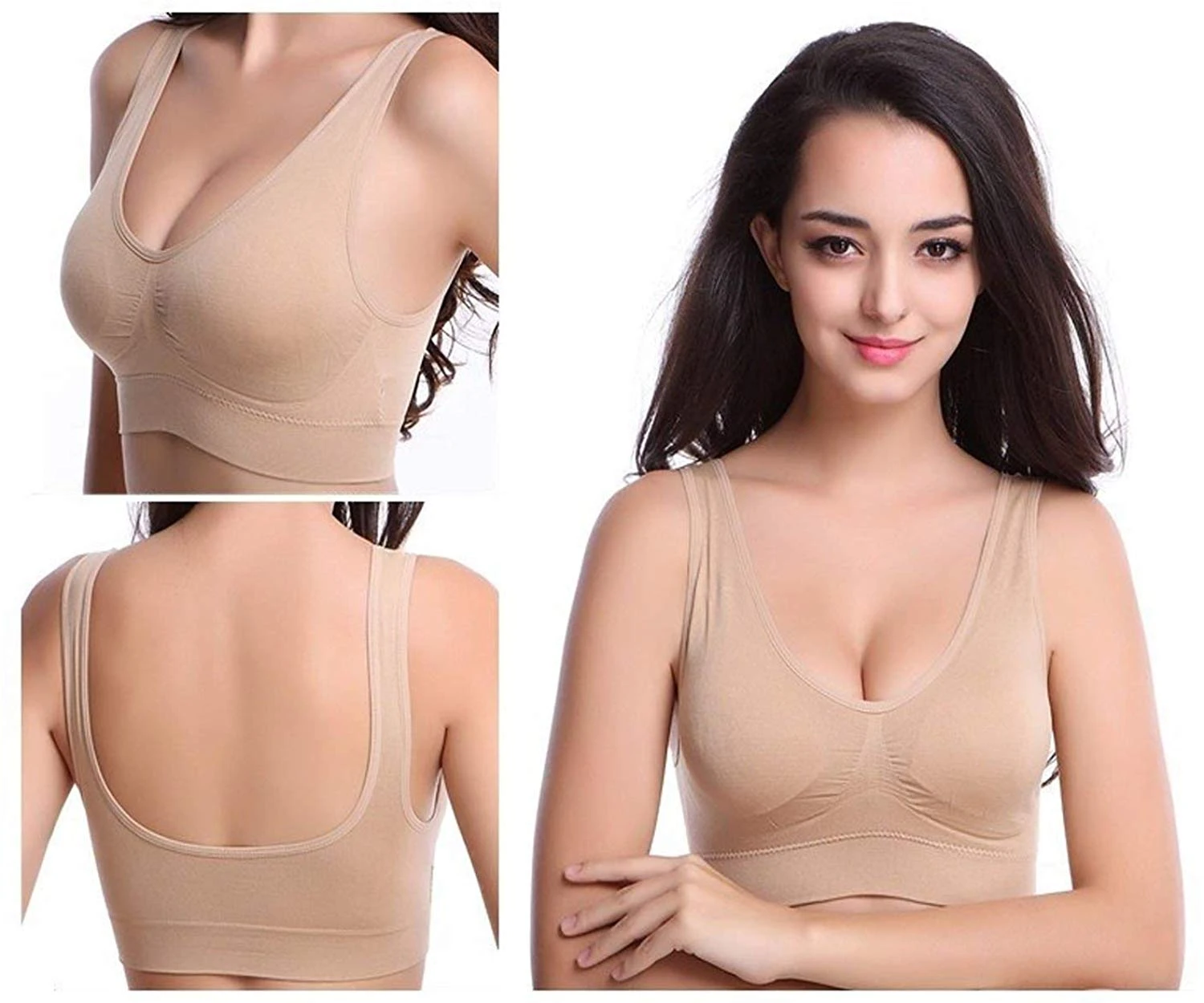 Air Bra Printed, Sports Bra, Stretchable Free Size(28 TO 40), Non-Padded and Non-Wired Seamless Bra for Women’s and Girls – Skin Color / Lowest Price Promise price in Pakistan