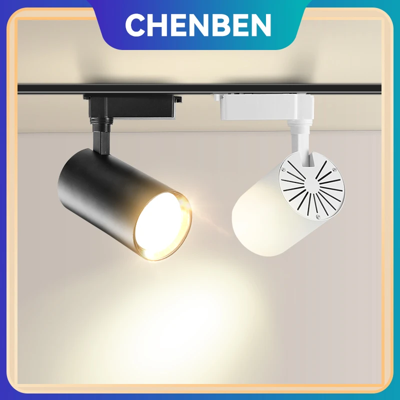 LED Light Track Ceiling Spot Lighting Flexibly Rotatable Light Head Black White Warm White Daylight 220V price in Pakistan