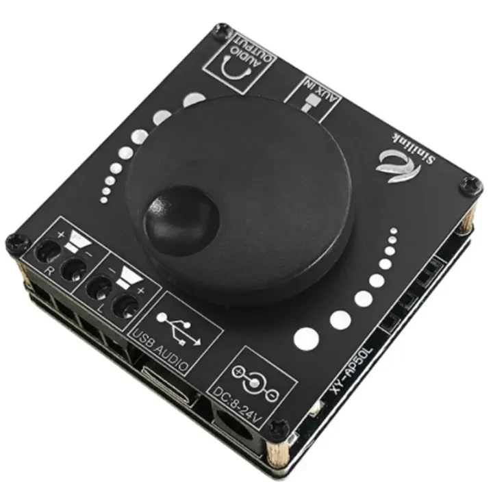 XY-AP50L Mini Bluetooth 5.0 50W+50W Wireless Audio Power Digital Amplifier Board Stereo Amp 3.5MM AUX USB APP price in Pakistan