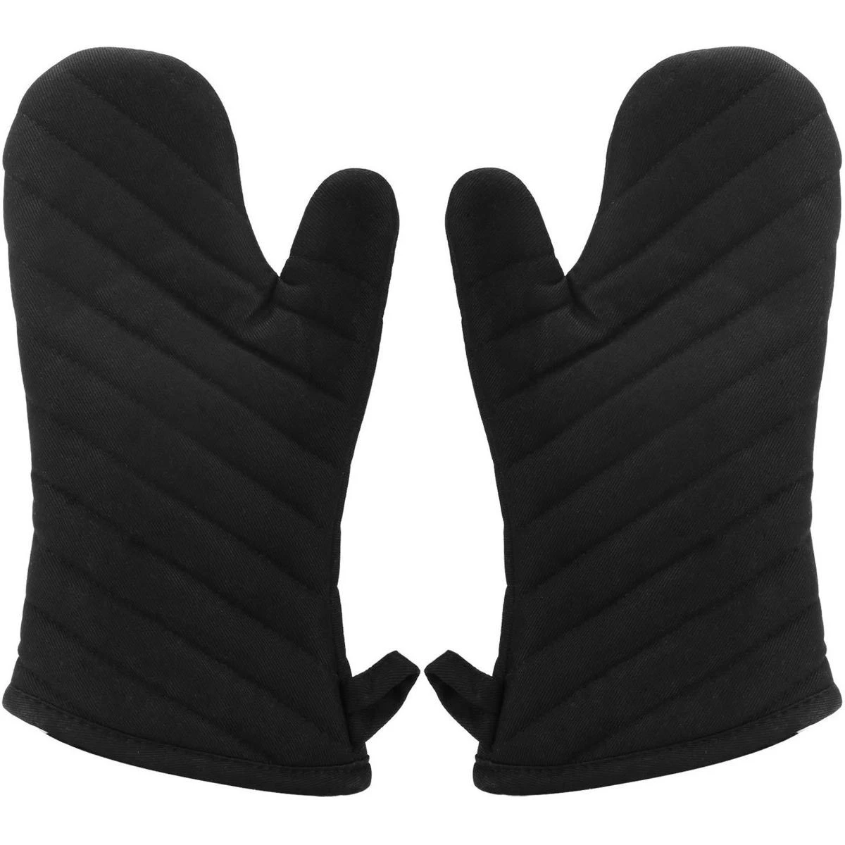 Oven Mitts, Premium Heat Resistant Kitchen Gloves Cotton & Polyester Quilted Oversized Mittens, 1 Pair, Black price in Pakistan