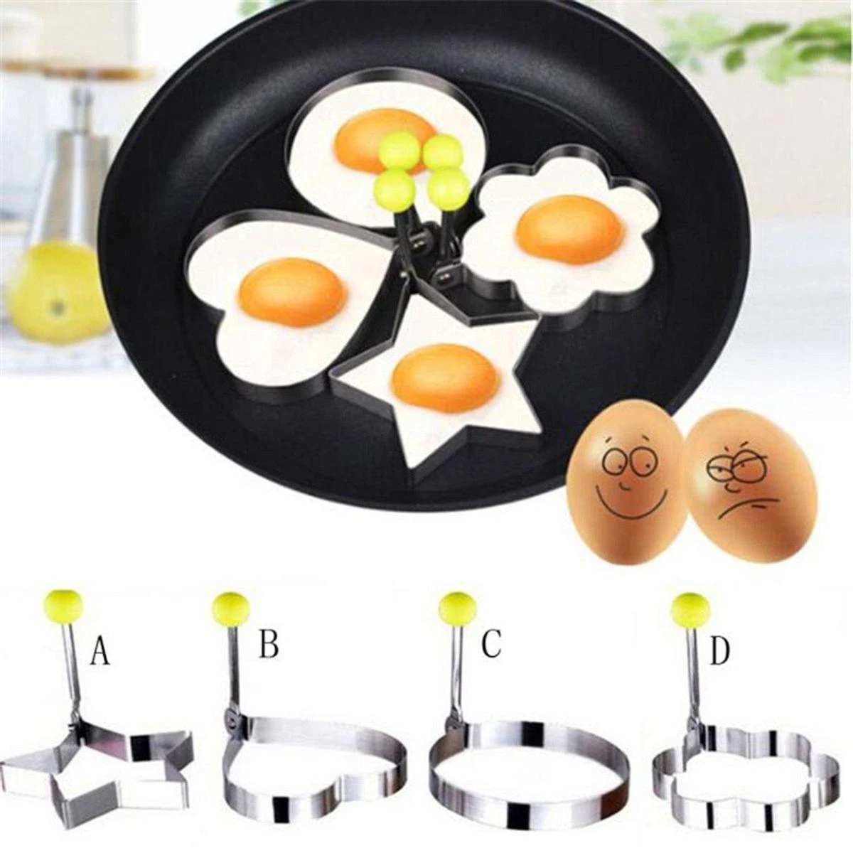 New Cooking Kitchen Tools Stainless Steel Fried Egg Shaper Ring Pancake Mould – 4Pcs price in Pakistan