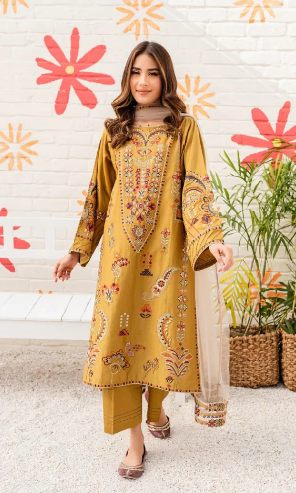 Batik – 3PC Lawn Embroidered Shirt With Net Embroidered Dupatta price in Pakistan