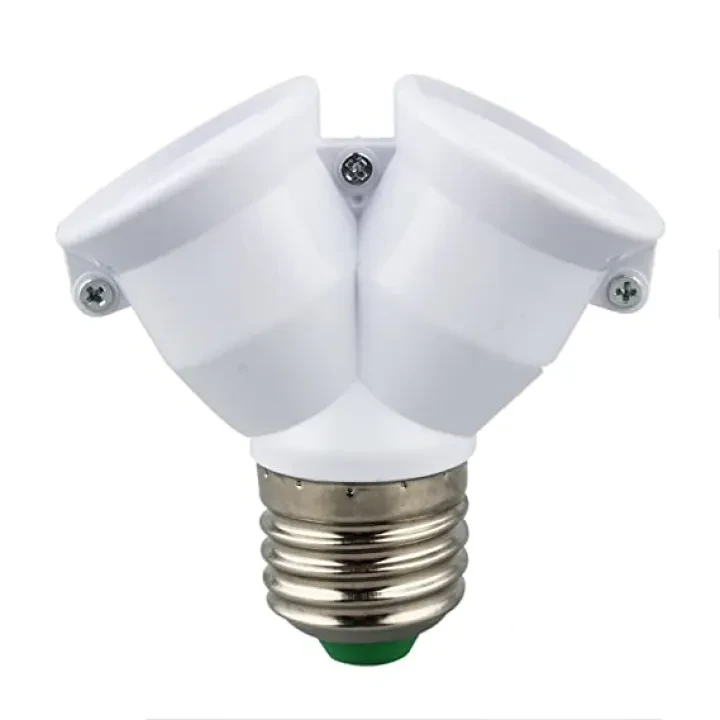 2 in 1 Lamp Holder, Dual 2X E27 Dual Lamp Holder- E27 2 in 1 LED Bulb Lamp Holder E27 Base Socket Bulb Adapter Holder price in Pakistan