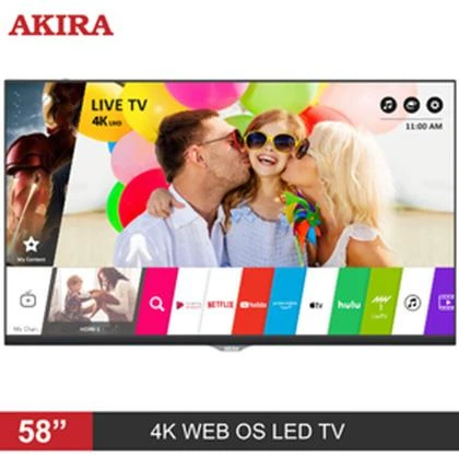 AKIRA ML106- 58 inch WEB-OS 4K SMART LED TV with Built-in Satellite Receiver – Black price in Pakistan