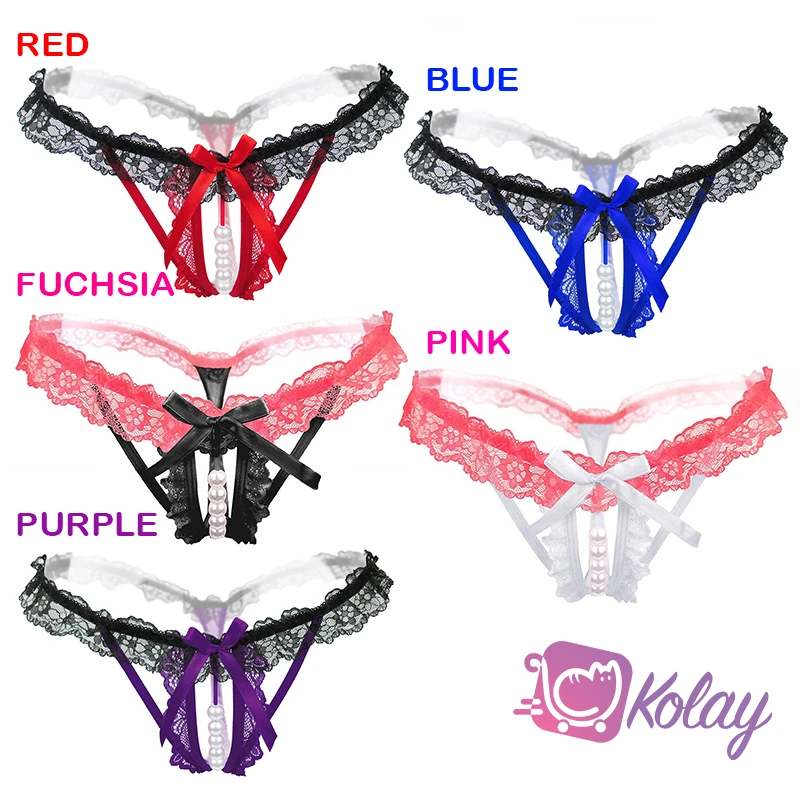 Girls Sexy Lingerie Panties Bowknot Beads Lace Waist Pearls price in Pakistan