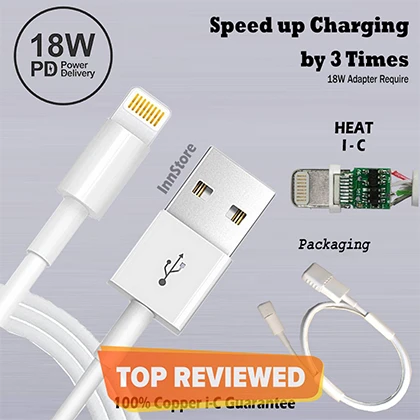 Phone Data Cable USB to Lightning Cable – 3A FAST Charging & Syncing Compatible to iPhone XS MaxX87Plus6S6SE5 price in Pakistan