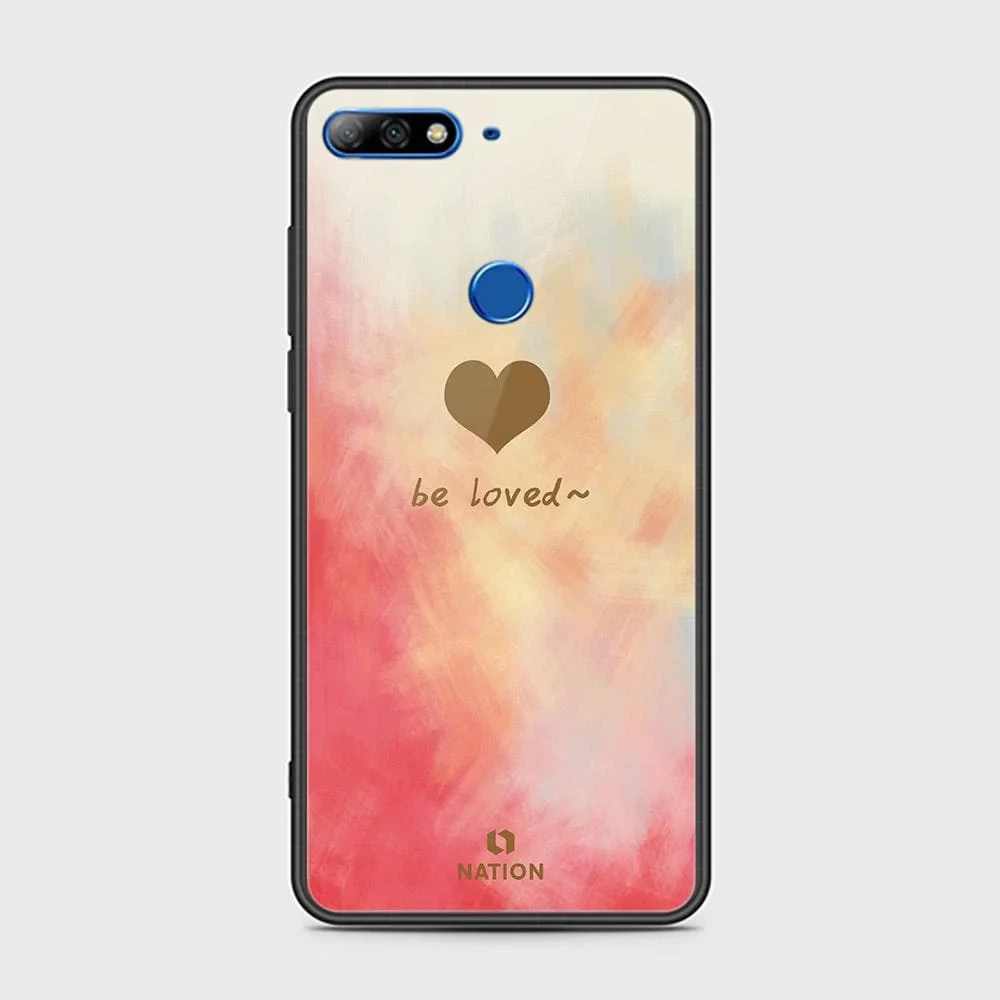 Huawei Y7 2018 Cover – ONation Heart Series – HQ Ultra Shine Premium Infinity Glass Soft Silicon Borders Case price in Pakistan