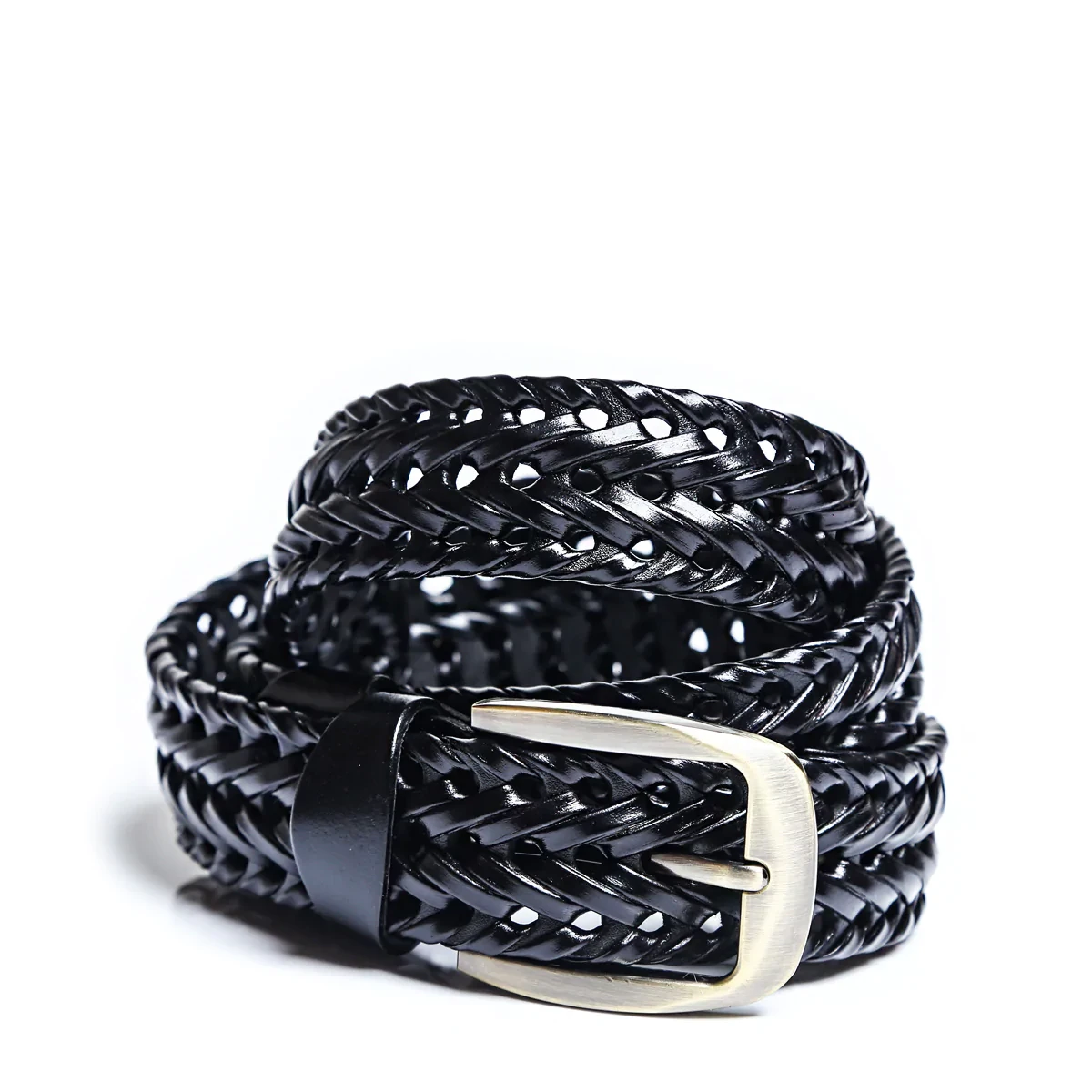 Black Leather Braided Belt For Men price in Pakistan