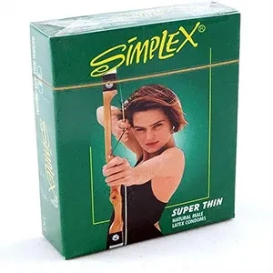 Simplex Super Thin Lubricated Non icidal Natural Male Latex Condom – Pack of 12 price in Pakistan