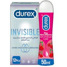 Durex Pack of 2 – Durex Play Cherry Lube 50ml + Durex Play Tingle Lube 50ml + Durex Invisible Extra Thin 12’s Condoms price in Pakistan