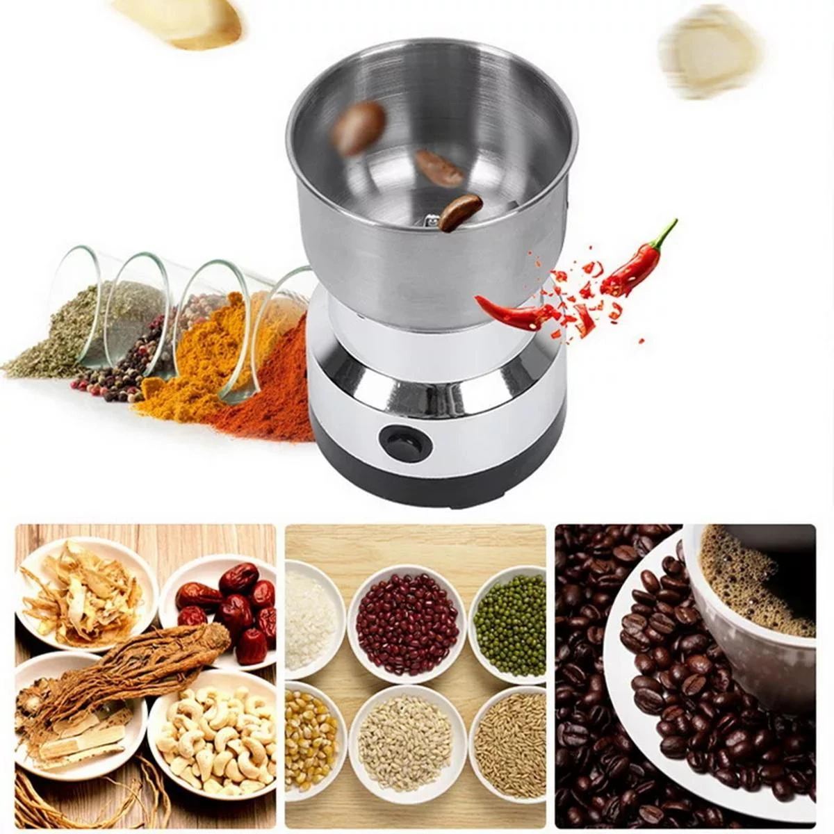 Mini Electric Grinder NM-8300 Stainless Steel Grinder For Coffee beans, Spices, Masala Grinding Machine 220V price in Pakistan