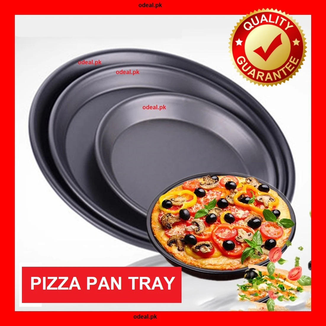 Non-stick Pizza Pan, Round Premium Bakeware, Black Easy Baking [1 piece only] Plate Pan Cook Pizza Pizza Pan Set Nonstick Pizza Pan Set price in Pakistan