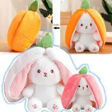 27cm Exquisite Cosplay Strawberry Carrot Rabbit Plush Toy Stuffed Creative Bag Into Fruit Transform Baby Cuddly Bunny Plushie Doll Gift For Kids price in Pakistan