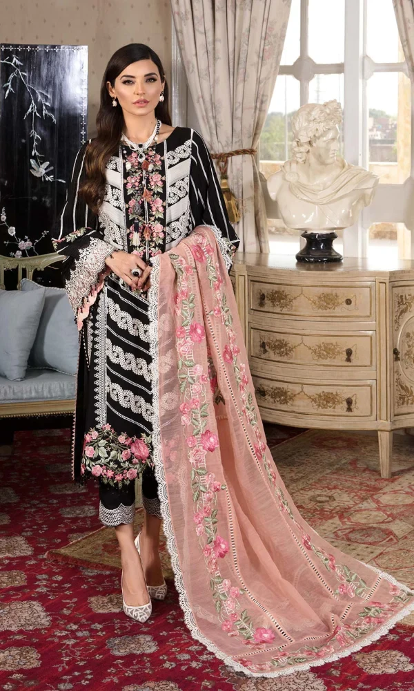 Crimson- 3PC Linen Embroidered Shirt with (D) price in Pakistan