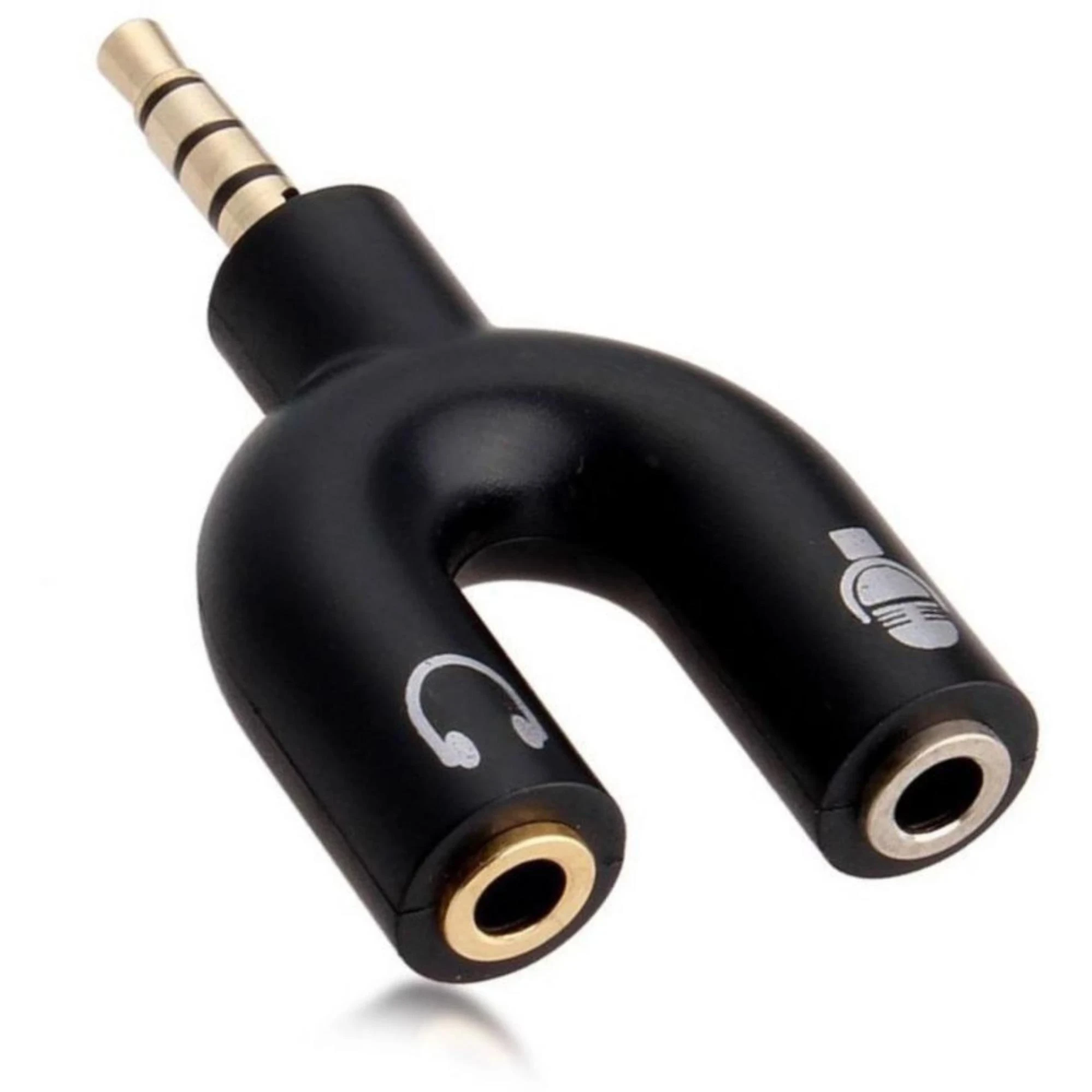 3.5mm U Shape Sound Stereo TRRS Audio Splitter Earphone Jack Adapter 1 Male To 2 Female Stereo Converter For MobilePC price in Pakistan