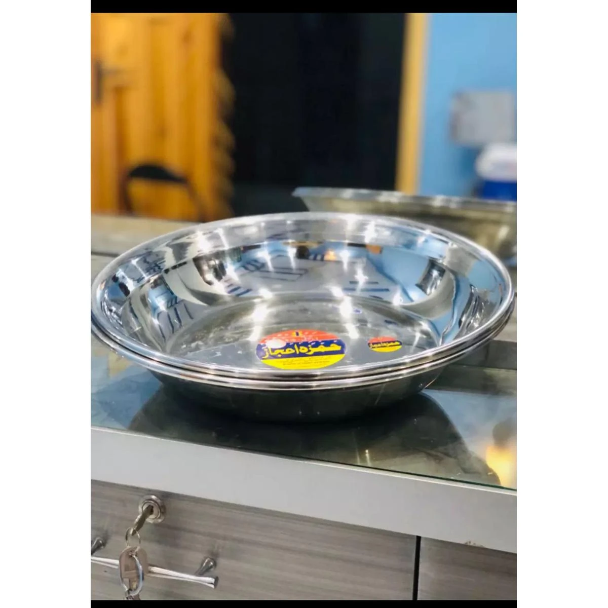 Paarat  Steel Plate  Steel Parat Tray Large Plate Paraat Thaal High Quality (14 inch Size) price in Pakistan