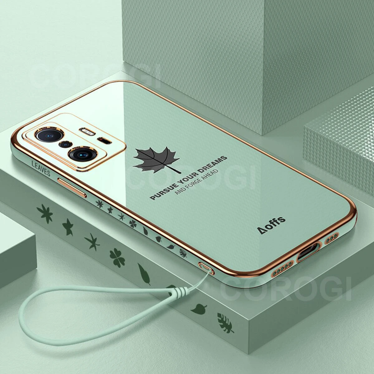 SUNAUDE For Xiaomi 11T 11T Pro Free Lanyard + Maple Leaf Square Edge price in Pakistan
